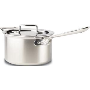 NWT All-Clad D5 5-Ply Stainless Steel Sauce Pan 4Qt Induction Oven Safe Silver